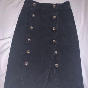 Black jeans skirt